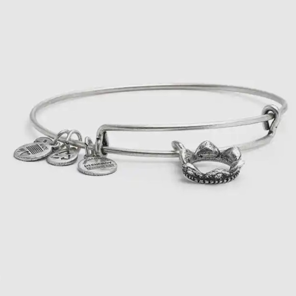 Alex and Ani Queen's Crown Russian Silver Charm Bangle - Picture 1 of 2
